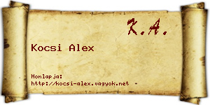 Kocsi Alex névjegykártya