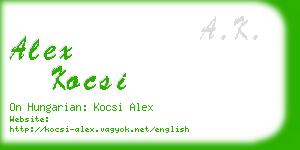 alex kocsi business card
